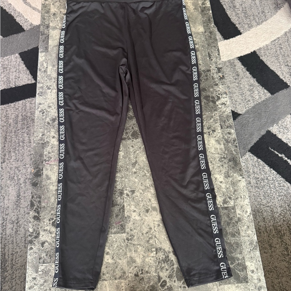 GUESS Black Logo-Stripe women’s Leggings size XL
